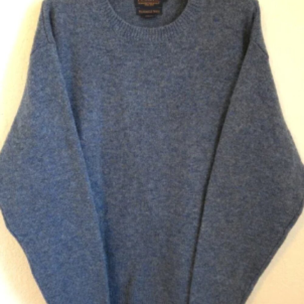 Pendleton Mens Blue Shetland Wool Washable Long Sleeve Pullover Size Large